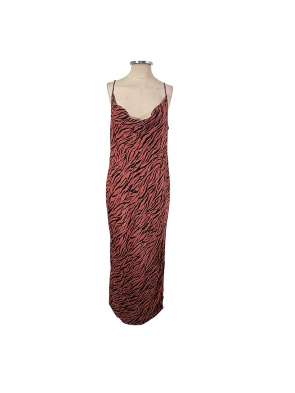 Anthropologie Elyse Zebra Printed Bias Slip Dress Size Large - Picture 2 of 11